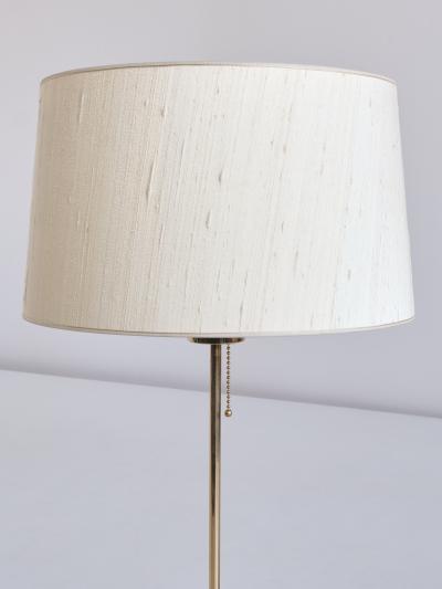  Bergboms Bergboms B 024 Brass Table Lamp with Beige Silk Shade Sweden 1960s