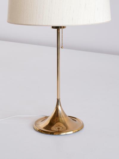  Bergboms Bergboms B 024 Brass Table Lamp with Beige Silk Shade Sweden 1960s