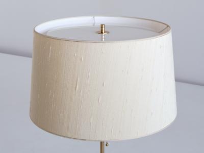  Bergboms Bergboms B 024 Brass Table Lamp with Beige Silk Shade Sweden 1960s