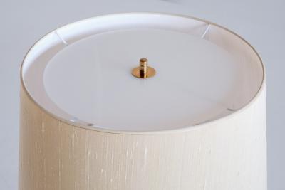  Bergboms Bergboms B 024 Brass Table Lamp with Beige Silk Shade Sweden 1960s