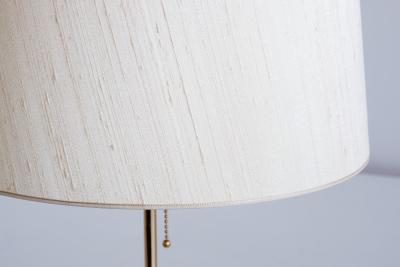  Bergboms Bergboms B 024 Brass Table Lamp with Beige Silk Shade Sweden 1960s