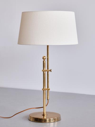  Bergboms Bergboms B 131 Height Adjustable Table Lamp in Brass Sweden 1950s