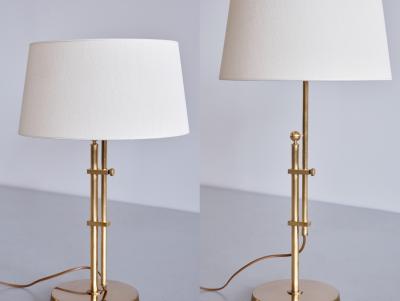  Bergboms Bergboms B 131 Height Adjustable Table Lamp in Brass Sweden 1950s