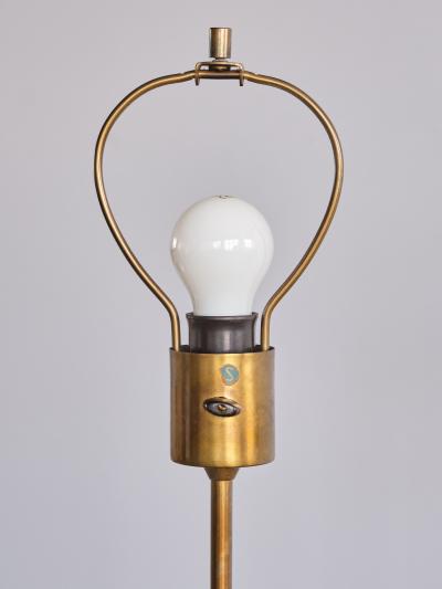  Bergboms Bergboms G 31 Floor Lamp in Brass Leather and Linen Sweden 1940s