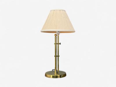  Bergboms Bergboms Swedish Modern Brass Fabric Adjustable Table Lamp Sweden 1980s