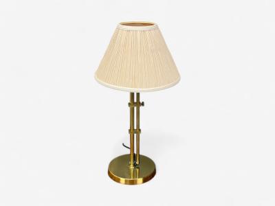  Bergboms Bergboms Swedish Modern Brass Fabric Adjustable Table Lamp Sweden 1980s