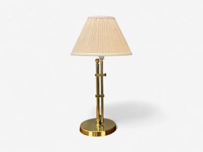  Bergboms Bergboms Swedish Modern Brass Fabric Adjustable Table Lamp Sweden 1980s