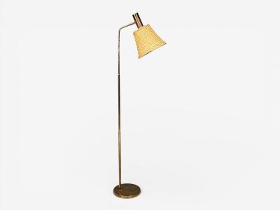  Bergboms Bergboms Swedish Modern Floor Lamp Brass Cane Sweden 1960s
