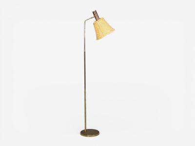 Bergboms Bergboms Swedish Modern Floor Lamp Brass Cane Sweden 1960s