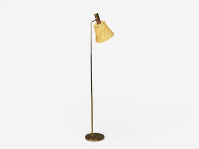  Bergboms Bergboms Swedish Modern Floor Lamp Brass Cane Sweden 1960s