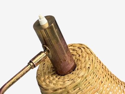  Bergboms Bergboms Swedish Modern Floor Lamp Brass Cane Sweden 1960s