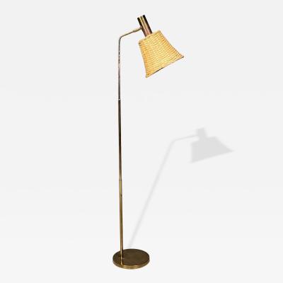  Bergboms Bergboms Swedish Modern Floor Lamp Brass Cane Sweden 1960s