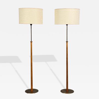  Bergboms Eje Ahlgren Bergboms Floor Lamps Teak Polished Brass Sweden 1950s
