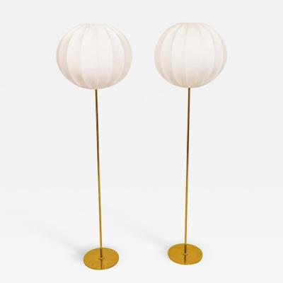  Bergboms Midcentury Pair of Brass Floor Lamps Bergboms Sweden 1960s