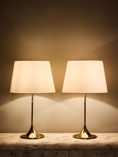  Bergboms Pair of Bergboms Brass Table Lamps Model B 024