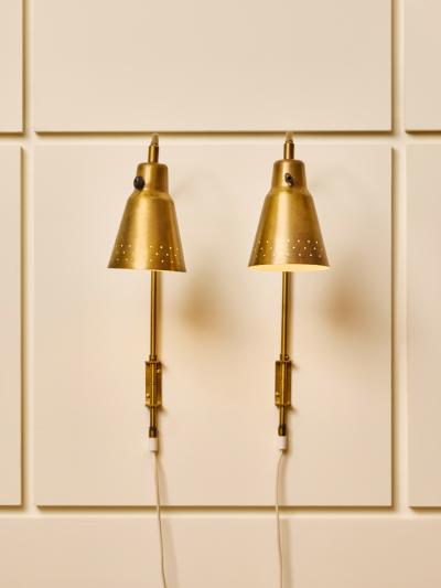 Bergboms Pair of Bergboms SL 3 Adjustable Brass Wall Sconces