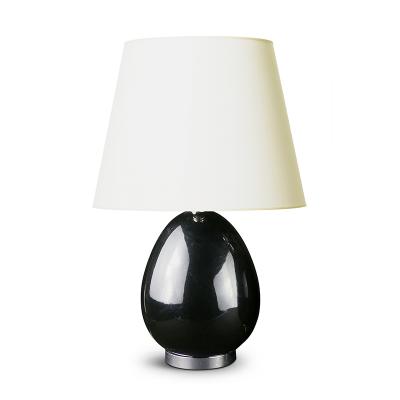  Bergboms Pair of Black Opaline Glass Lamps by Bergboms Co 