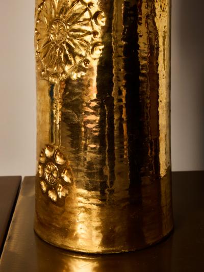  Bergboms Pair of Golden Ceramic Table Lamp by Bergboms