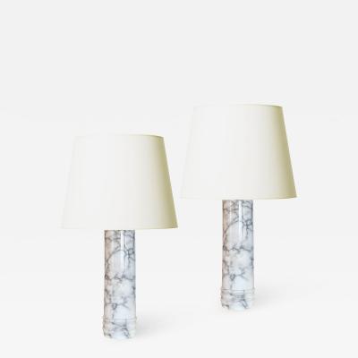  Bergboms Pair of Marble Table Lamps by Bergboms