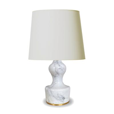  Bergboms Pair of Mod Petite Swedish Table Lamps in Marble Attrib Bergboms
