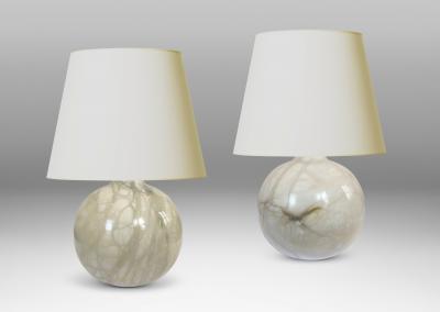  Bergboms Pair of Petite Table Lamps in Marble by Bergboms Co 