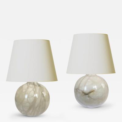  Bergboms Pair of Petite Table Lamps in Marble by Bergboms Co 