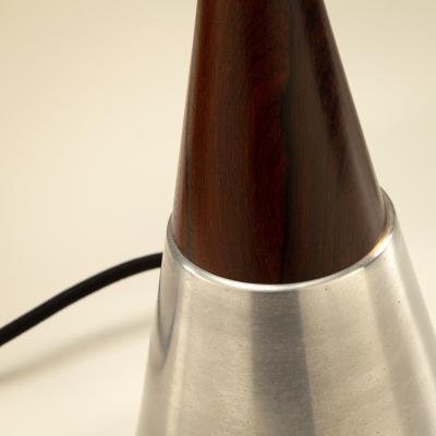  Bergboms Pair of Rosewood and Aluminium Table Lamps by Bergboms Sweden 1950s