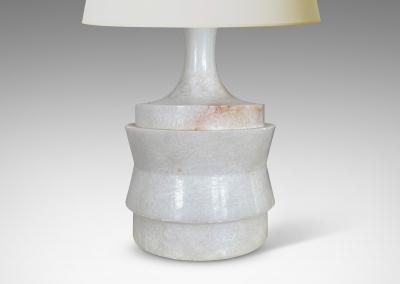  Bergboms Pair of Sculptural Table Lamps in Alabaster Attributed to Bergboms Co 
