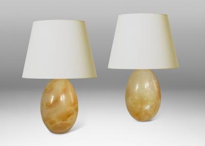  Bergboms Pair of Small Table Lamps in Alabaster by Bergboms Co 