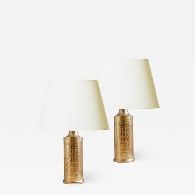  Bergboms Pair of table lamps in gold luster by Bergboms