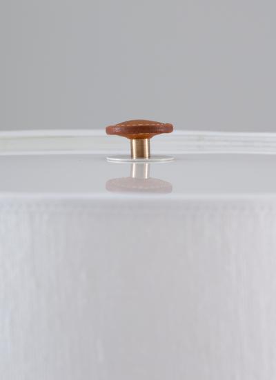  Bergboms Scandinavian Midcentury Floor Lamp in Brass and Leather by Bergboms Sweden