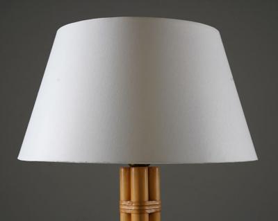  Bergboms Scandinavian Midcentury Table Lamp in Brass and Bamboo by Bergboms Sweden