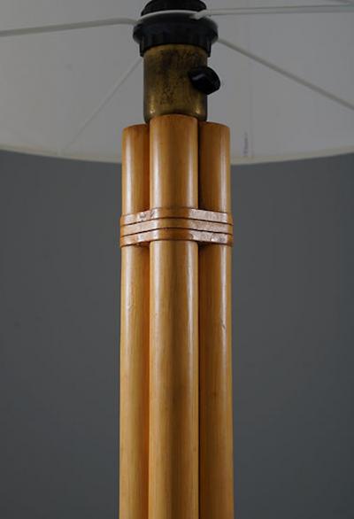  Bergboms Scandinavian Midcentury Table Lamp in Brass and Bamboo by Bergboms Sweden