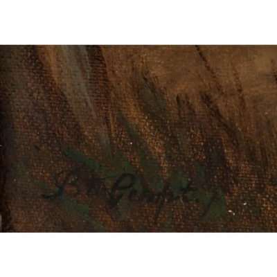  Bernard De Gempt Antique Oil Painting of Dogs by Bernard De Gempt