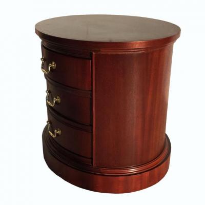 Bernhardt Design Oval Three Drawer Nightstand Side Table by Berhardt