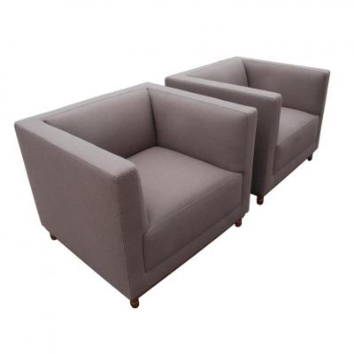  Bernhardt Design Pair of Jephson Robb for Bernhardt Mills Lounge Chairs