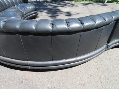 Bernhardt Design Scrumptious 4 Piece Leather Non Stop Style Serpentine Sectional Sofa Bernhardt