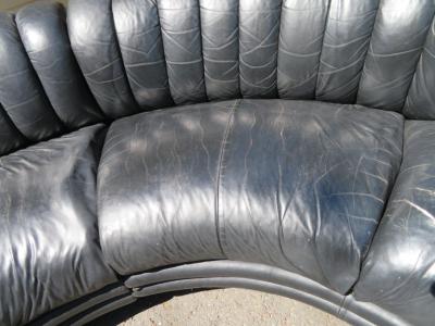 Bernhardt Design Scrumptious 4 Piece Leather Non Stop Style Serpentine Sectional Sofa Bernhardt