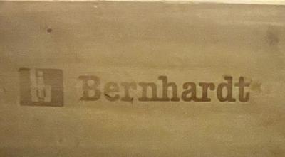  Bernhardt Furniture Company A Burlwood Campaign Chest Nightstand or End Table 