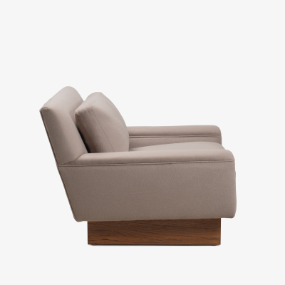  Bernhardt Furniture Company Bernhardt Furniture Club Lounge Chairs in Alpaca Wool Walnut by Flair Pair
