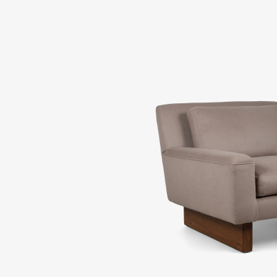  Bernhardt Furniture Company Bernhardt Furniture Club Lounge Chairs in Alpaca Wool Walnut by Flair Pair