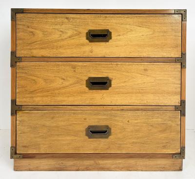  Bernhardt Furniture Mid century Bernhardt Pecan Campaign Bachelors Chests a Pair