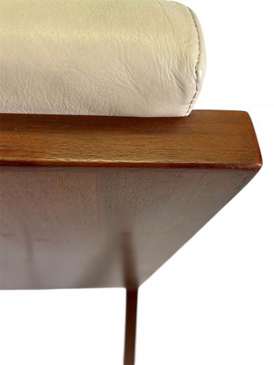  Bernhardt Furniture Pair Of Bernhardt Walnut Lounge Chairs with Original Creme Fine Leather