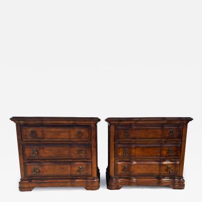  Bernhardt Furniture Pair of Marble Top Mahogany Commodes by Bernhardt Furniture