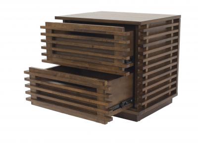  Bernhardt Linea Bernhardt Linea Contemporary Walnut Bedside Tables