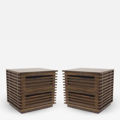  Bernhardt Linea Bernhardt Linea Contemporary Walnut Bedside Tables