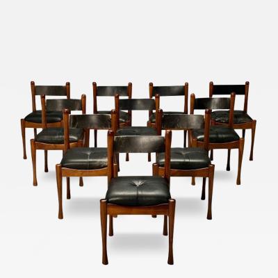  Bernini Silvio Coppola Bernini Italian Mid Century Modern Dining Chairs Walnut 1960s