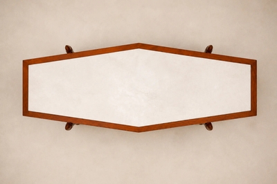  Bertomeu Cia Brazilian Modern Coffee Table in Cavi na Wood and Marble by Bertomeu Brazil