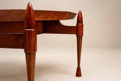  Bertomeu Cia Brazilian Modern Coffee Table in Cavi na Wood and Marble by Bertomeu Brazil