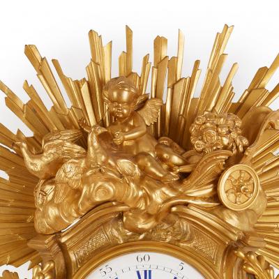  Bertoud Large gilt bronze antique French cartel clock by Bertoud